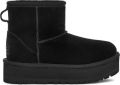 Ugg Classic Mini Platform suède enkelboots zwart Meisjes Suede 32.5 - Zwart