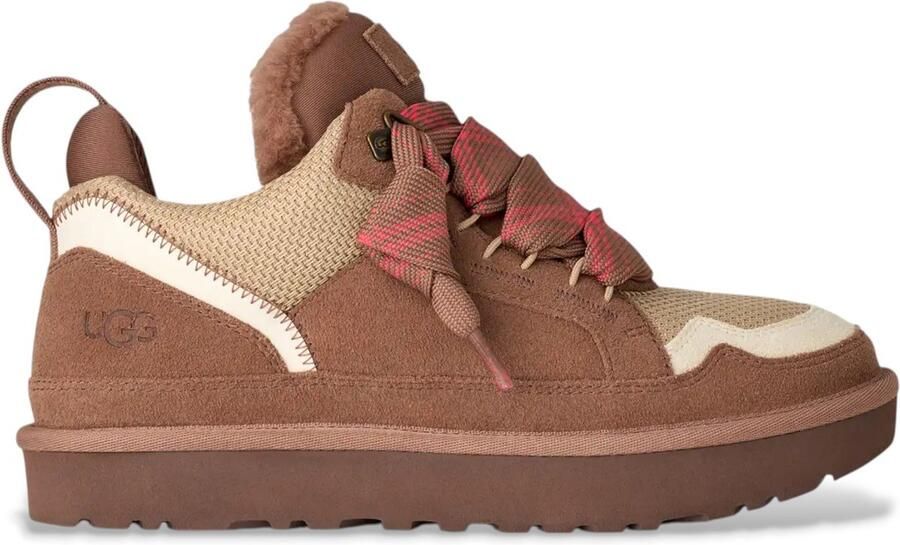 UGG Plateausneakers LOWMEL Midcut sneaker veterschoen met gewatteerde schachtrand