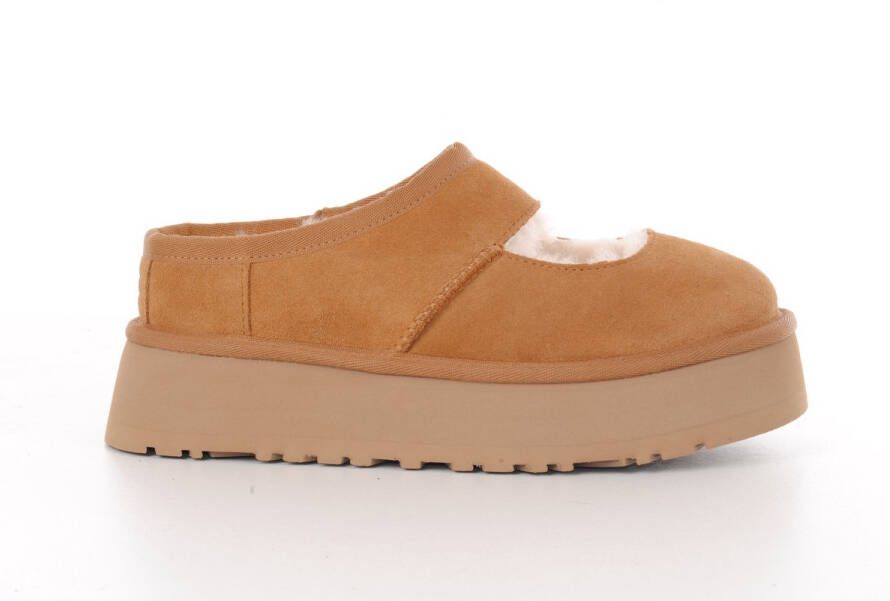 Ugg Slippers & Mules Suede Platform Sandals With Shearling Lining in bruin