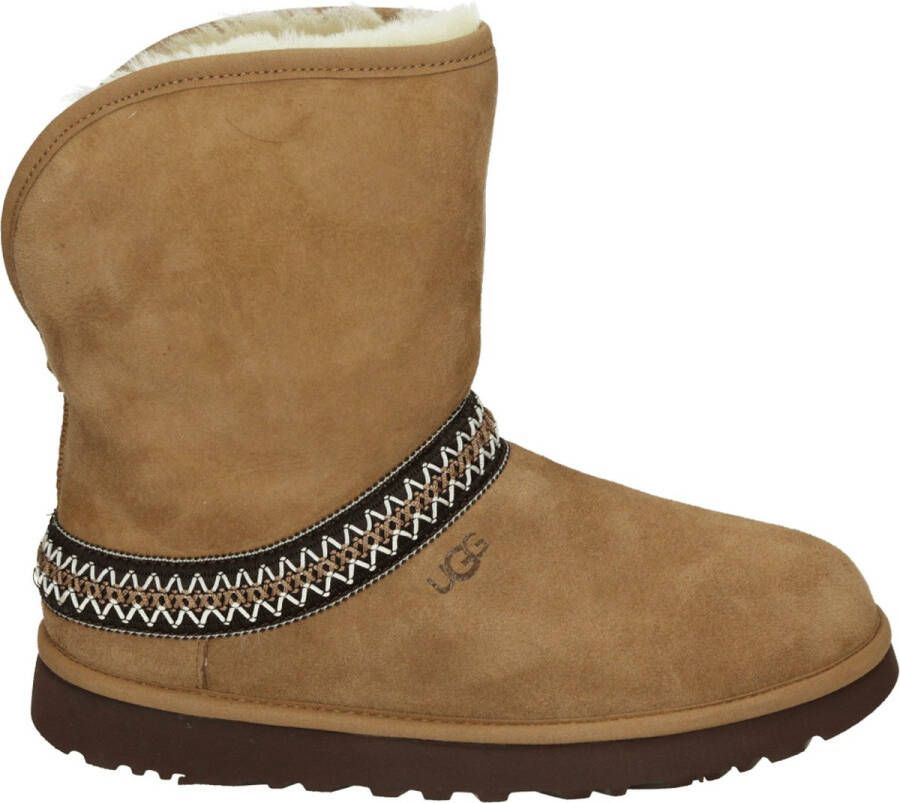 UGG CLASSIC SHORT CRESCENT W SnowbootsGevoerde laarzenDames laarzen Cognac