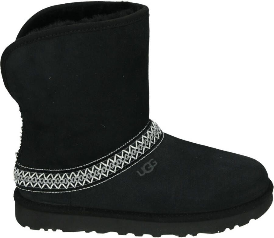 UGG CLASSIC SHORT CRESCENT W SnowbootsGevoerde laarzenDames laarzen Zwart