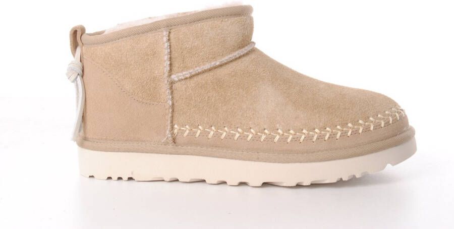 UGG dames enkellaarsje Cl Ultra mini Biarritz suède beige
