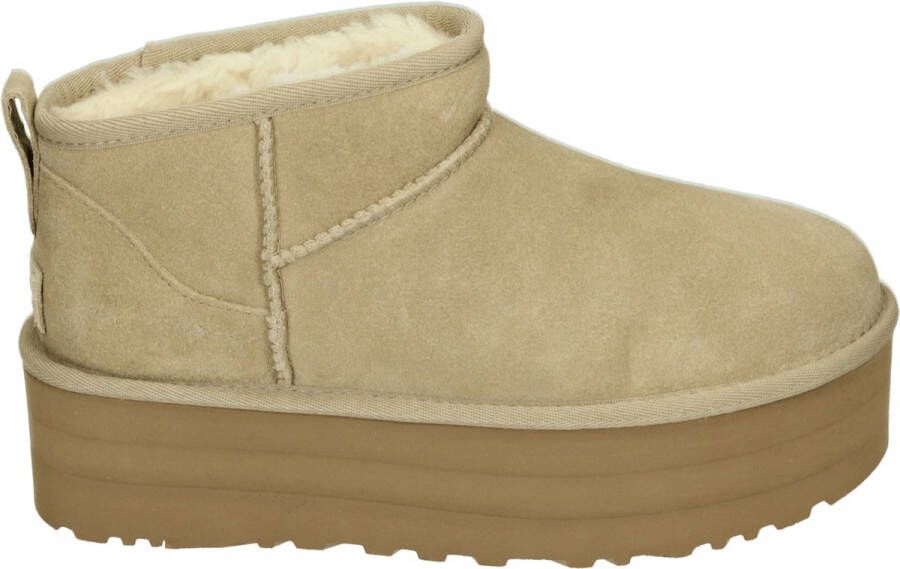 UGG CLASSIC ULTRA MINI PLATFORM W Volwassenen Gevoerde laarzenSnowbootsDames laarzen Wit beige