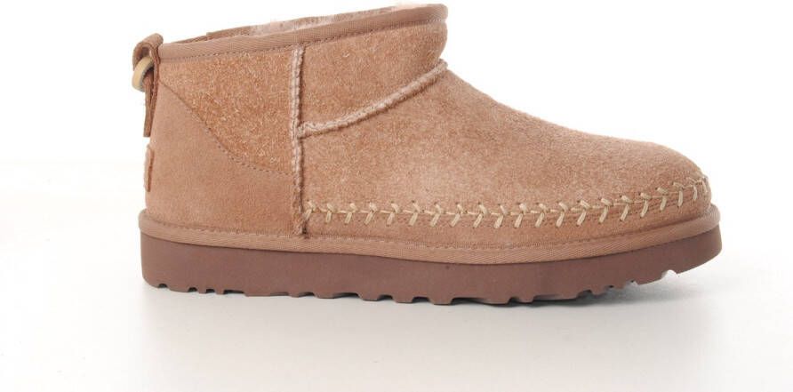 UGG dames enkellaarsje Cl Ultra mini Biarritz suède lichtbruin