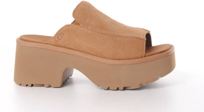 UGG dames slipper New heights slide suede camel