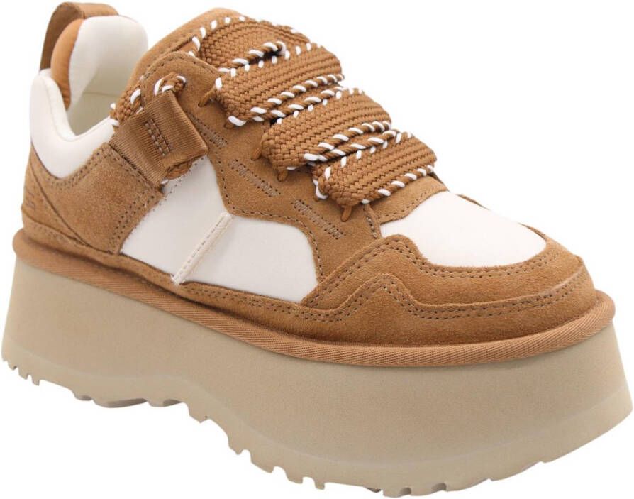 UGG dames veterschoen Astromel suède en textiel bruin beige