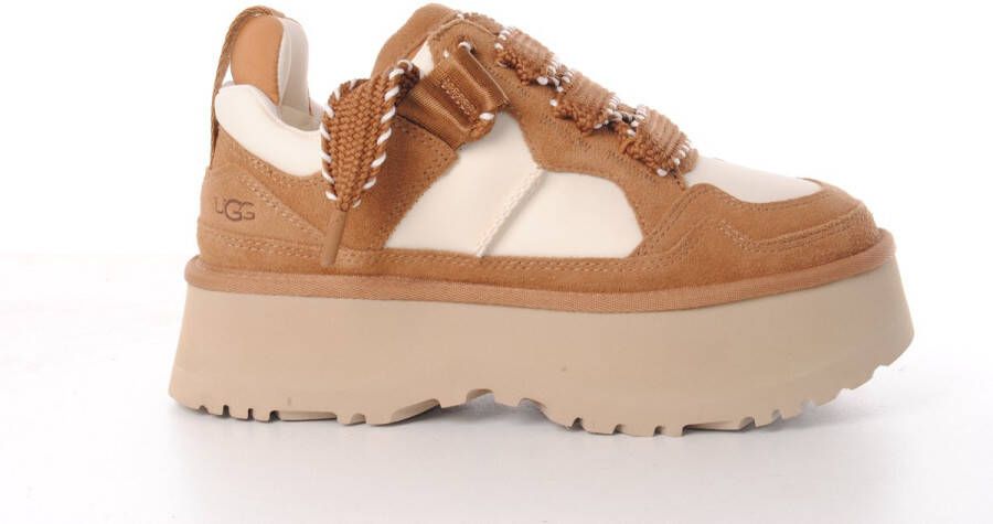 UGG dames veterschoen Astromel suède en textiel bruin beige