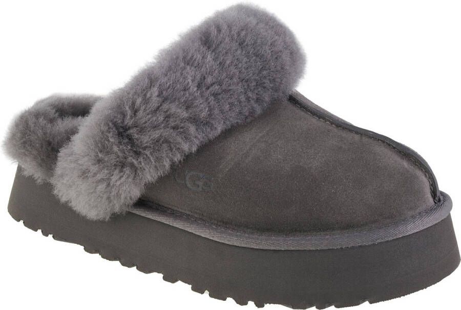 UGG Disquette Pantoffels Charcoal Sloffen Voor Dames Donkergrijs