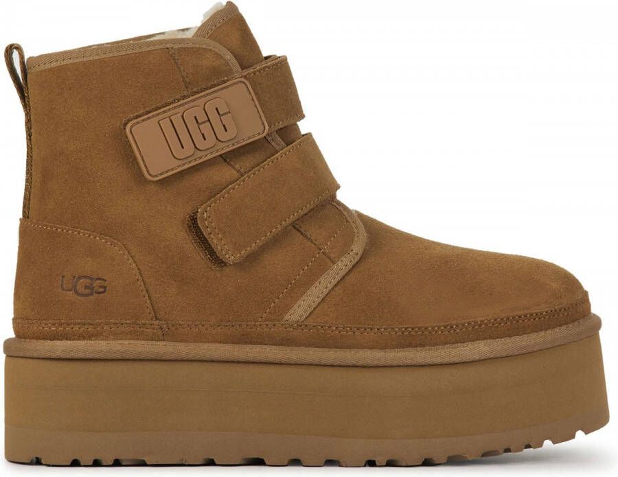 UGG Enkellaarsjes Dames Laarzen Damesschoenen Suède 1130554 Cognac