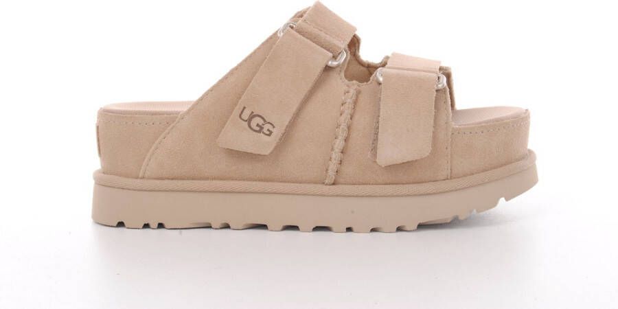 Ugg Nude Suède Dubbele Gesp Sandalen Beige Dames