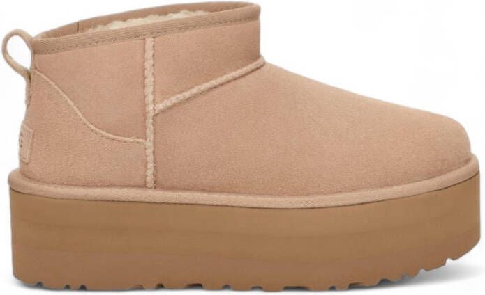 UGG CLASSIC ULTRA MINI PLATFORM W Volwassenen Gevoerde laarzenSnowbootsDames laarzen Wit beige