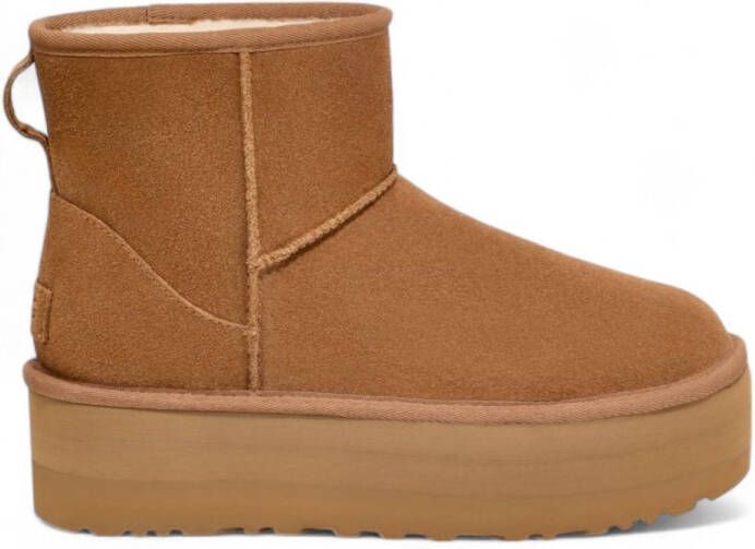 UGG Laarzen Cognac W Classic Mini Platform Enkellaarzen Cogna