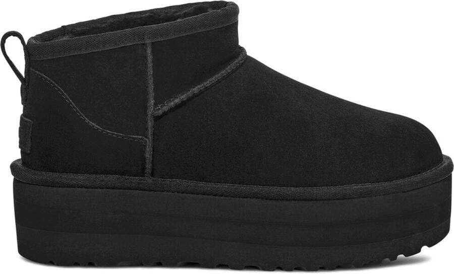 UGG Vachtlaarzen Dames W Classic Ultra Mini Platform Maat: 42 Materiaal: Suède Kleur: Zwart - Foto 4