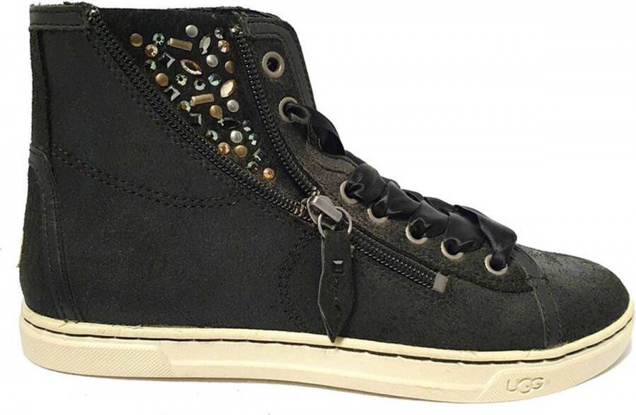 UGG Leather Dames Sneaker Blaney Crystals 1008490 Black