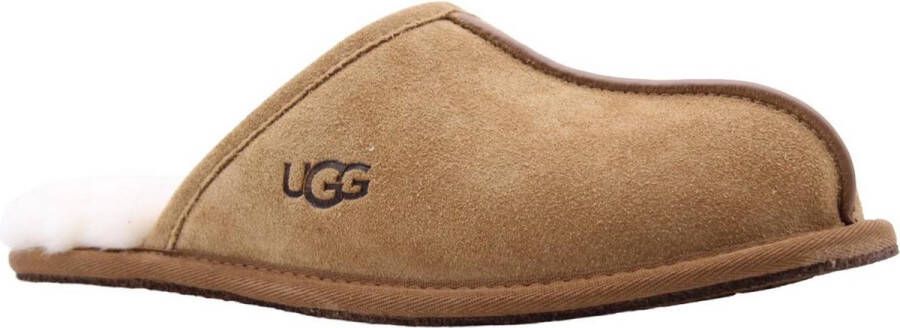 UGG Pantoffels Heren Sloffen Instappers Wol Harde zool Open hiel 1101111 Cognac - Foto 4