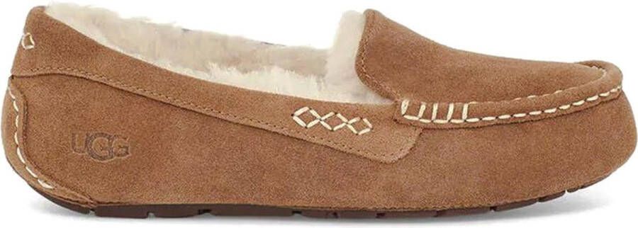 UGG Pantoffels Dames Sloffen Instappers Wol Harde zool Dichte hiel 1106878 Cognac