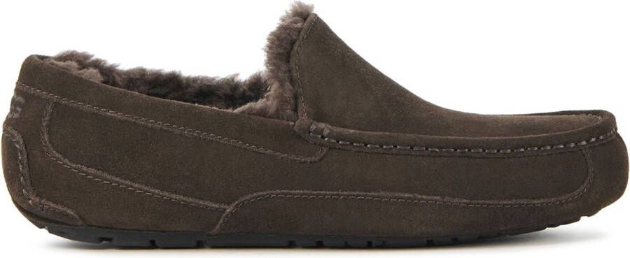 UGG Pantoffels Heren Sloffen Instappers Suède Harde zool Dichte hiel 1101110 Bruin combi
