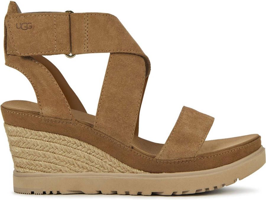 UGG Sandalen Dames Damesschoenen Canvas Sleehak hoogte Ileana ankle Cognac - Foto 2