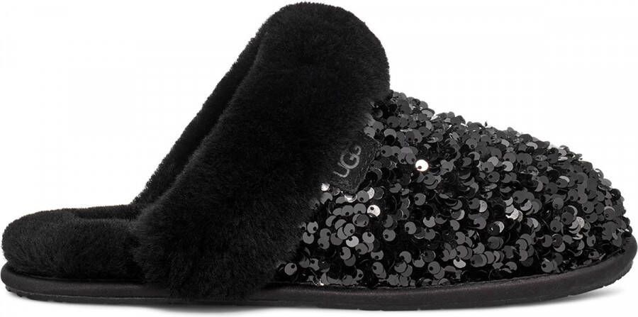 UGG Pantoffels Dames Sloffen Instappers Synthetisch Pailletten Harde zool Dichte hiel 1135140 Zwart