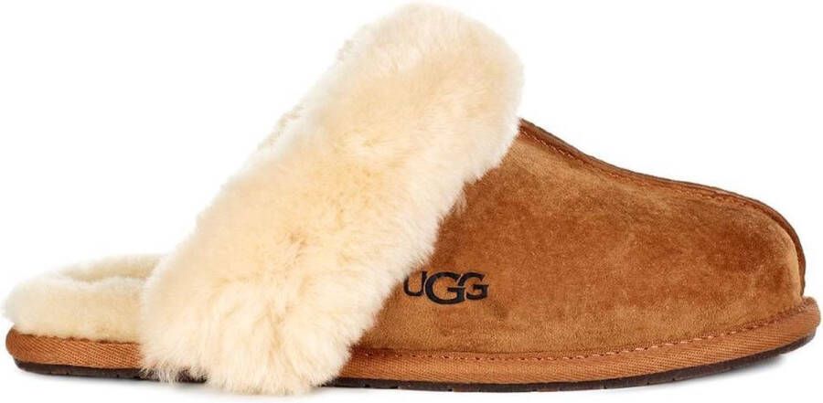 Ugg Bruine Suède Scuff Sis Pantoffel met Shearling Kraag Brown Dames - Foto 2