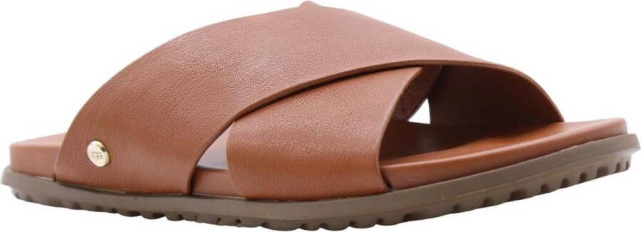 Bruin Tinten W Solivan Crossband Slippers Dames Cognac