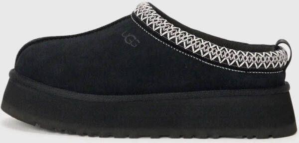 UGG Zwarte Suède Sandalen met Schapenvacht Voering