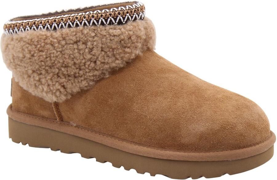 UGG Boots zonder sluiting CLASSIC ULTRA MINI MAXI CURLY winterlaarzen snowboots met etnische textielband aan de schacht