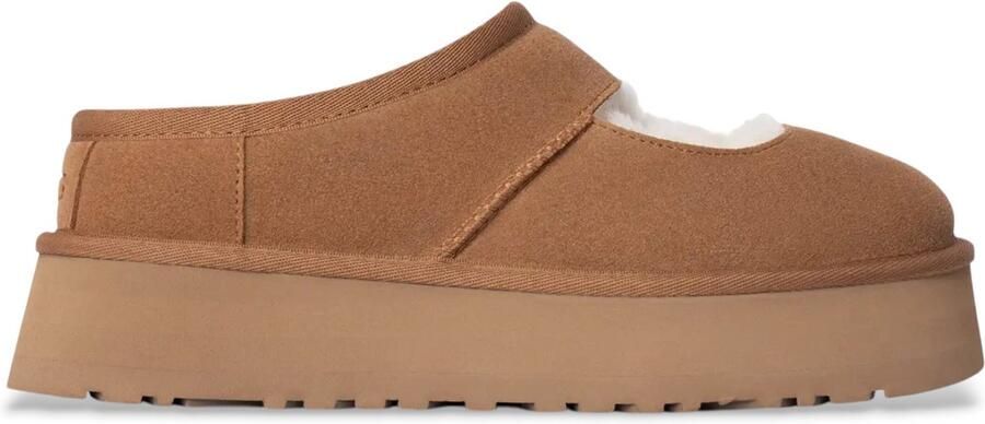 Ugg Slippers & Mules Suede Platform Sandals With Shearling Lining in bruin