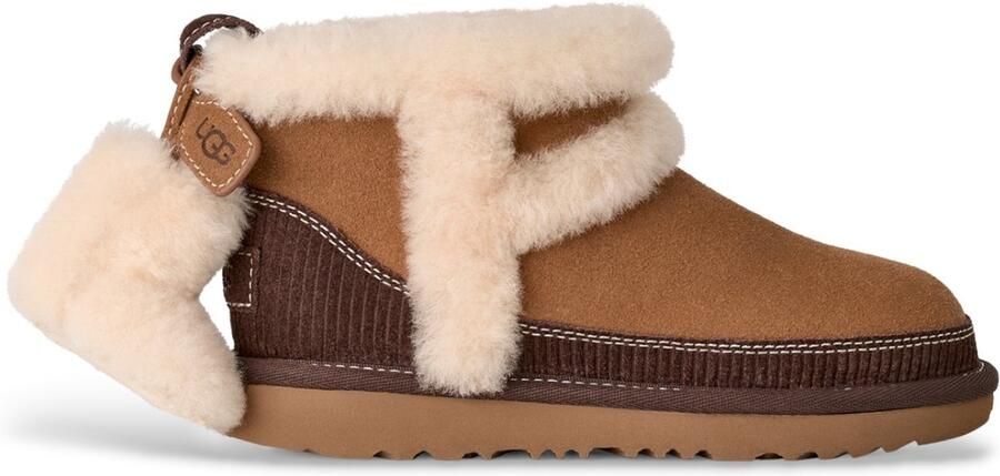 UGG Bruine Classic Mini II Heritage leren enkellaarsjes