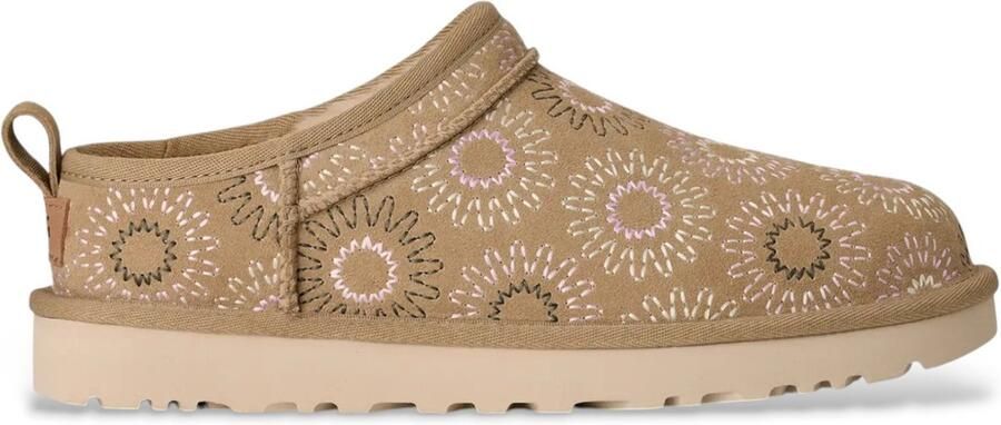 UGG Classic Micro Sun Stitch leren enkellaarsjes lichtbruin