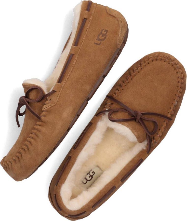 UGG Pantoffels Dames Sloffen Instappers Suède Harde zool Dichte hiel 1107949 Cognac