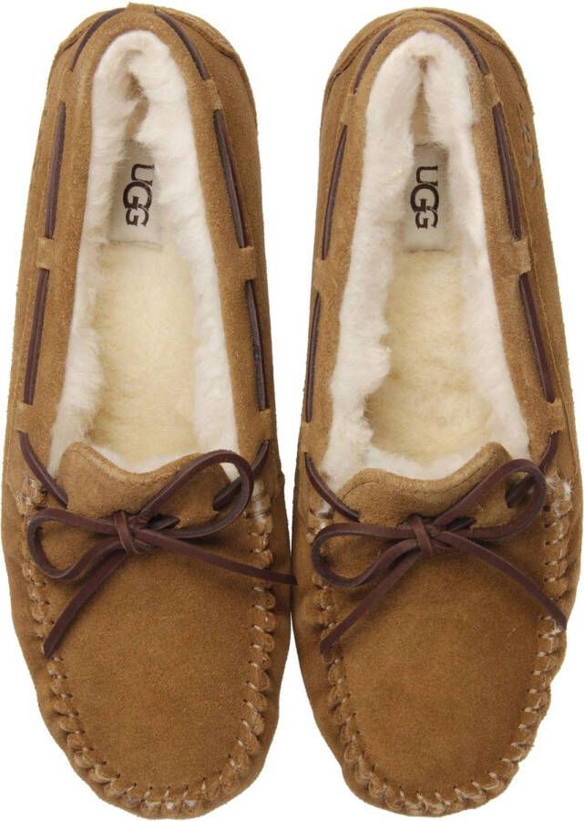 UGG Pantoffels Dames Sloffen Instappers Suède Harde zool Dichte hiel 1107949 Cognac - Foto 3