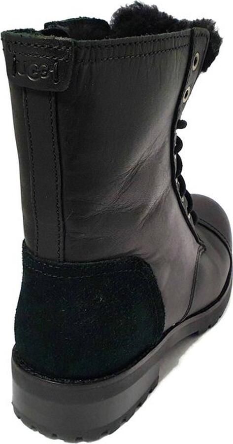 UGG Dames Enkellaars Leather Kilmer Exposed Fur 1019072 Black - Foto 4