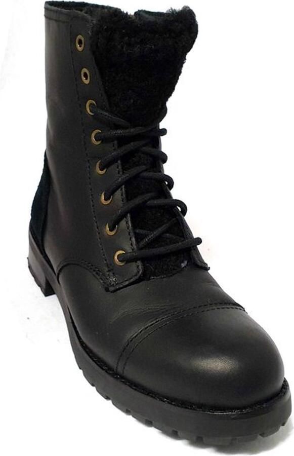 UGG Dames Enkellaars Leather Kilmer Exposed Fur 1019072 Black - Foto 2