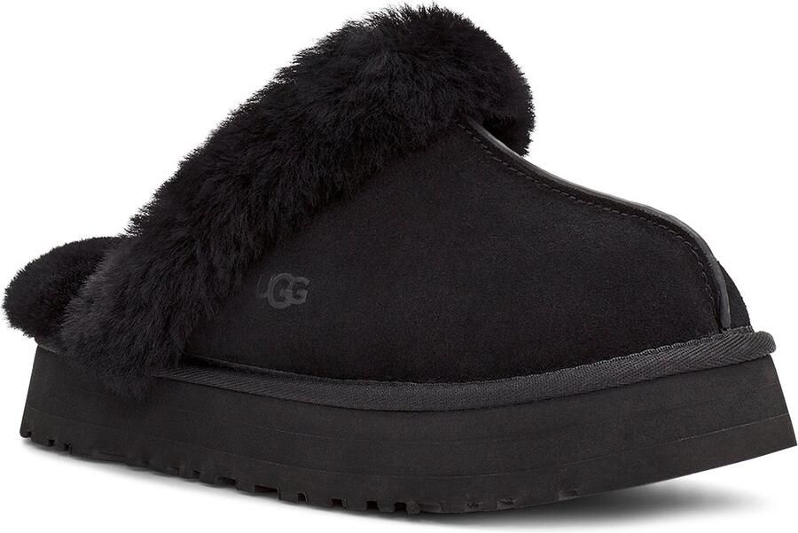 UGG Pantoffels Dames Sloffen Instappers Suède Harde zool Dichte hiel 1130876 Zwart - Foto 7