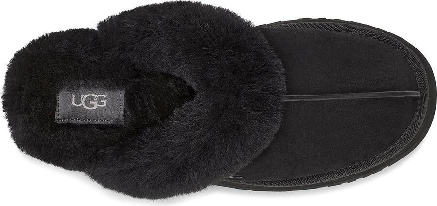 UGG Pantoffels Dames Sloffen Instappers Suède Harde zool Dichte hiel 1130876 Zwart - Foto 4