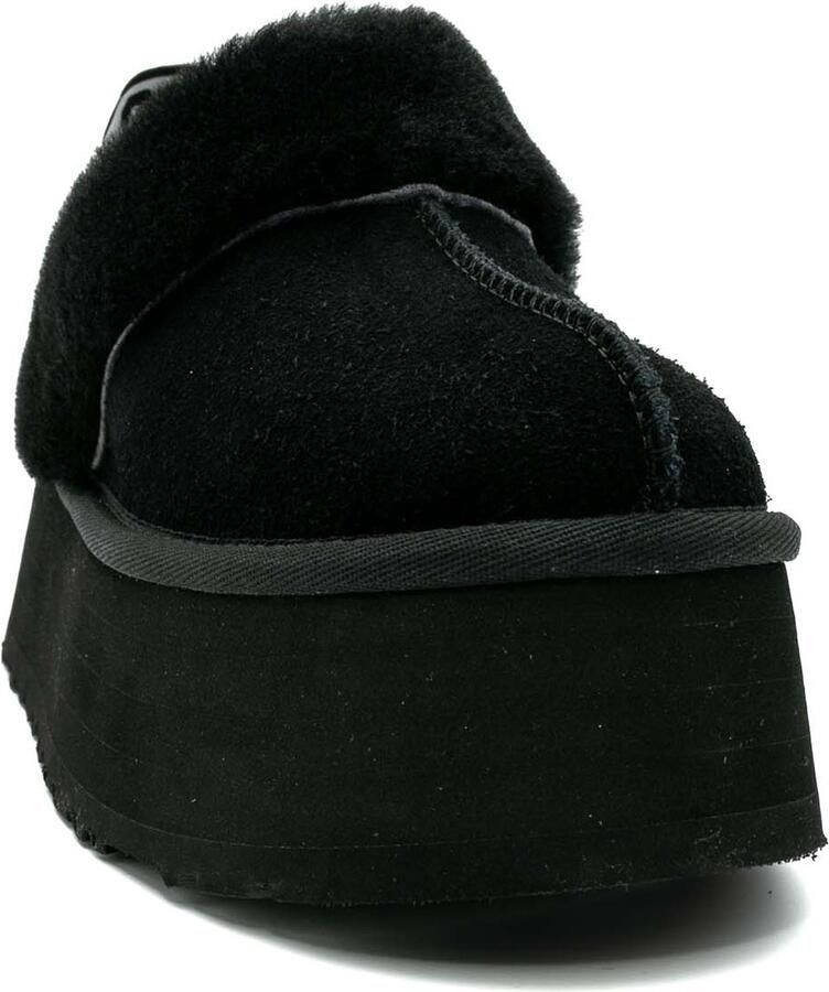 Ugg Zwarte suède en wollen slipper sandaal met 5 cm sleehak Zwart Dames