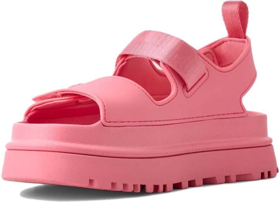 UGG Plateausandalen Goldenglow zomerschoen strandschoen plateausandaal met klittenbandsluitingen