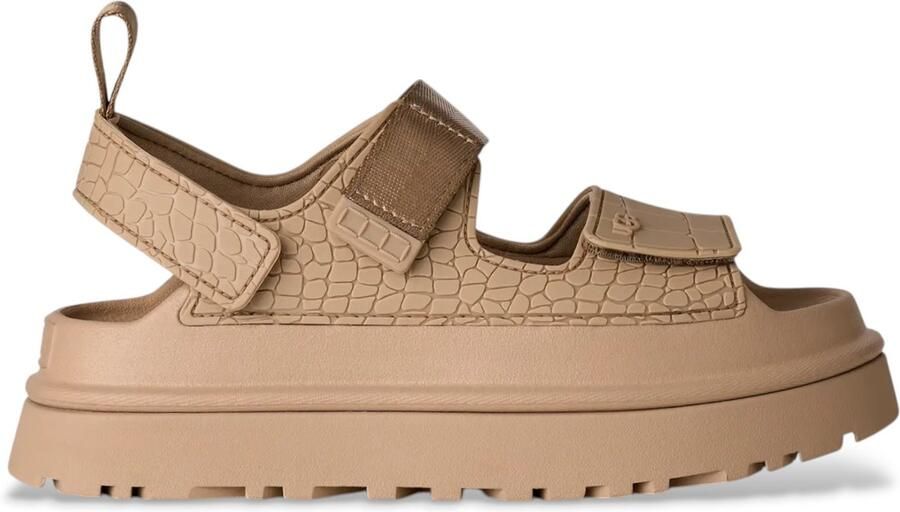 UGG GoldenGlow sandalen van beige leer met reliëf