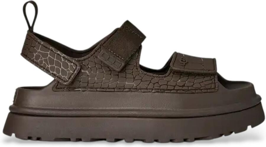 UGG GoldenGlow sandalen van bruin leer met reliëf