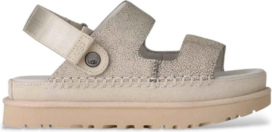 UGG Goldenstar Crackle Glide taupe sandalen