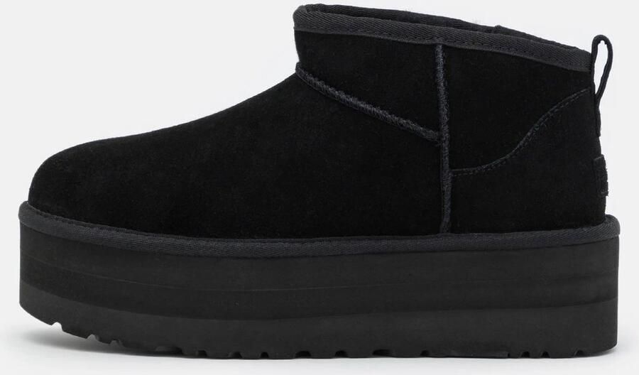 UGG Vachtlaarzen Dames W Classic Ultra Mini Platform Maat: 42 Materiaal: Suède Kleur: Zwart - Foto 4
