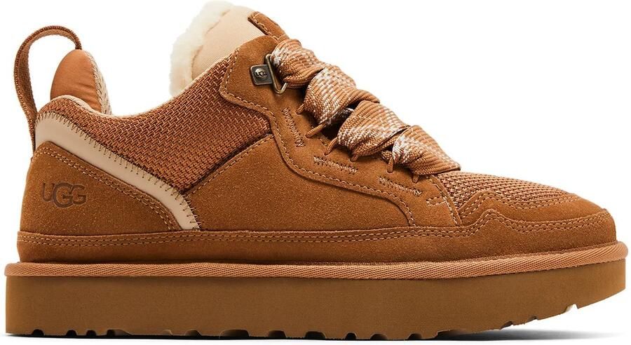 UGG Plateausneakers LOWMEL Midcut sneaker veterschoen met gewatteerde schachtrand