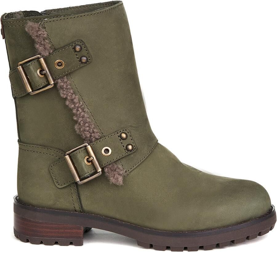 UGG Niels sla laarzen natuurlijk leer bont gevoerd kaki