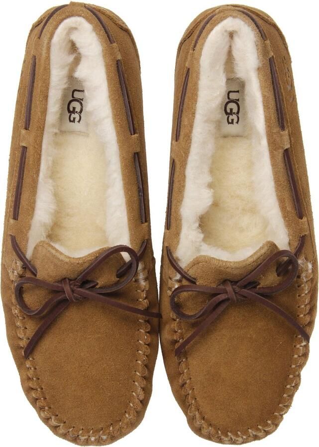 UGG Pantoffels Dames Sloffen Instappers Suède Harde zool Dichte hiel 1107949 Cognac - Foto 5