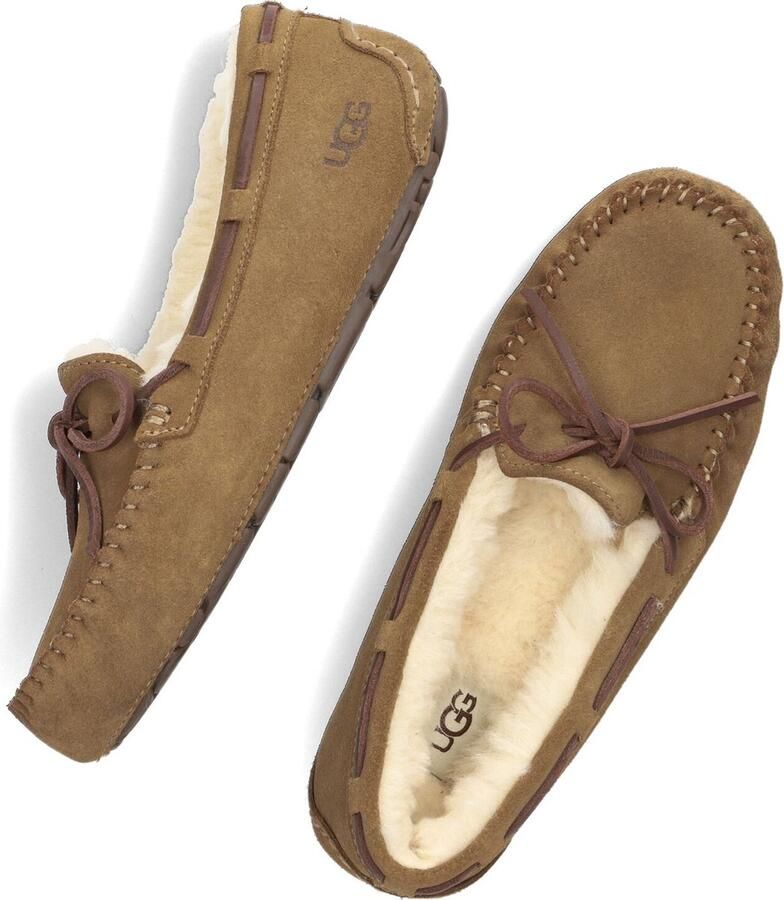 UGG Pantoffels Dames Sloffen Instappers Suède Harde zool Dichte hiel 1107949 Cognac - Foto 3