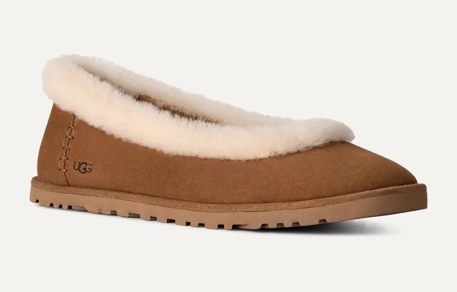 UGG Ballerina's Zora Ballet Flat Homeslippers flats met logoversiering - Foto 3