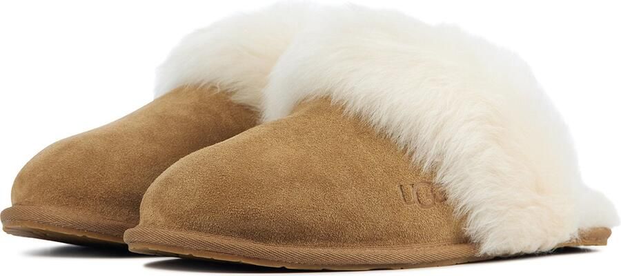 Ugg Bruine Suède Scuff Sis Pantoffel met Shearling Kraag Brown Dames - Foto 11