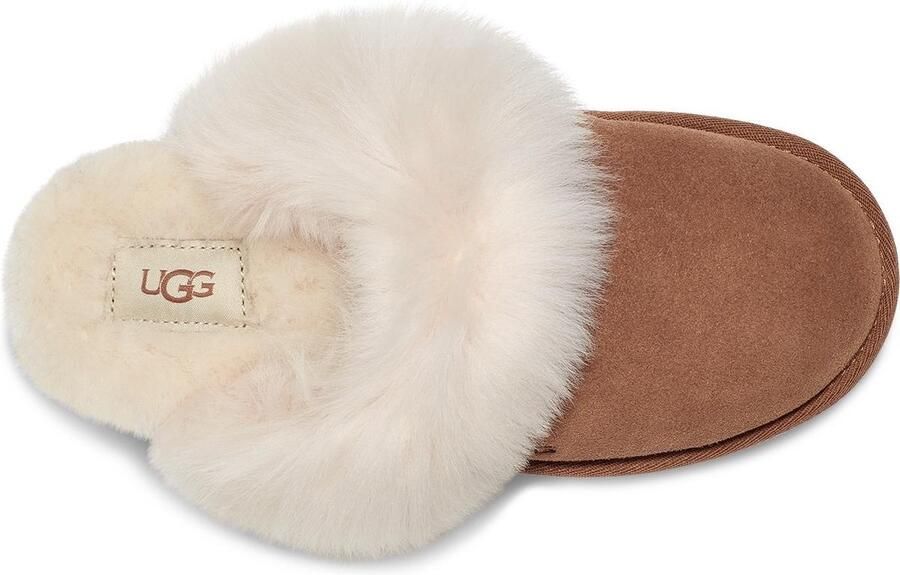 Ugg Bruine Suède Scuff Sis Pantoffel met Shearling Kraag Brown Dames - Foto 5