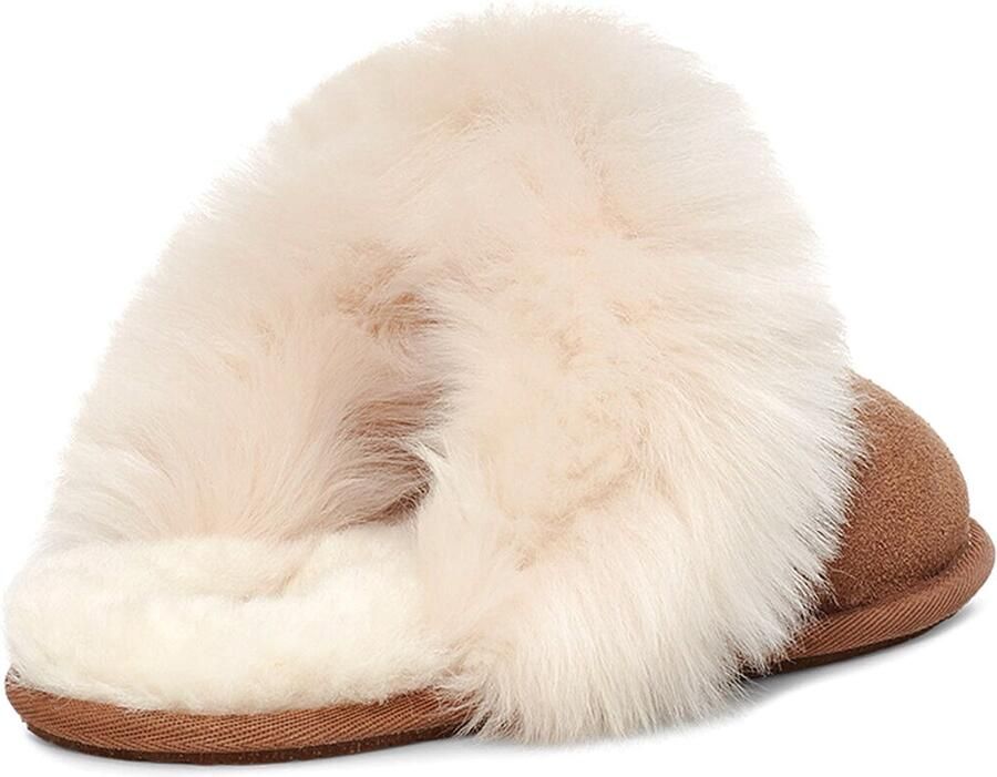 Ugg Bruine Suède Scuff Sis Pantoffel met Shearling Kraag Brown Dames - Foto 4